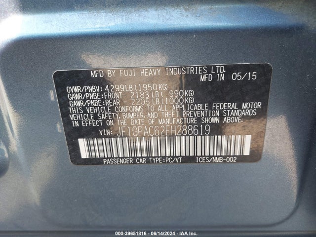 Subaru Impreza 2.0i Premium 2015 JF1GPAC62FH288619 Image 9
