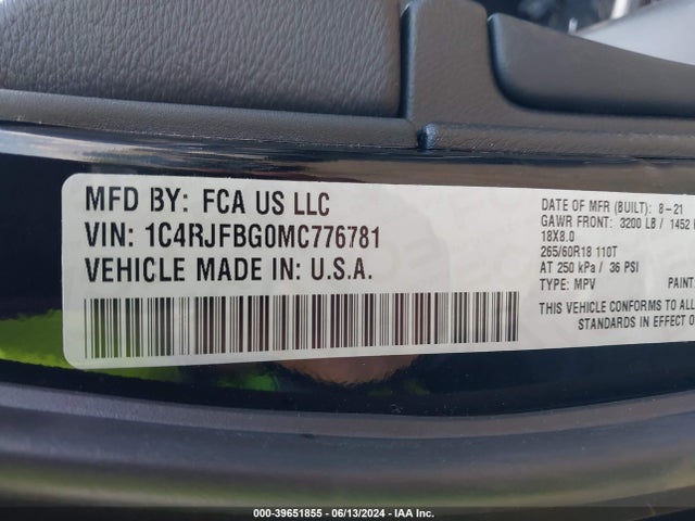 1C4RJFBG0MC776781 Jeep Grand Cherokee Limited 4x4