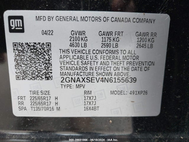 Chevrolet Equinox Awd Ls 2022 2GNAXSEV4N6155639 Image 9