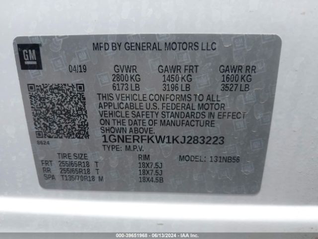 1GNERFKW1KJ283223 Chevrolet Traverse Ls