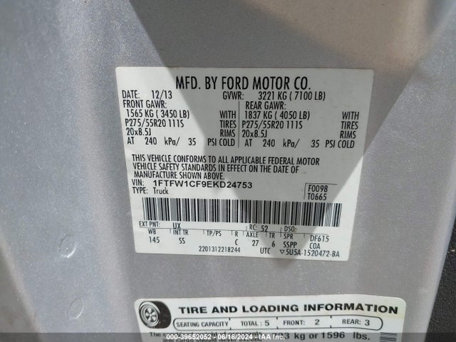 Ford F-150 Stx 2014 1FTFW1CF9EKD24753 Image 9