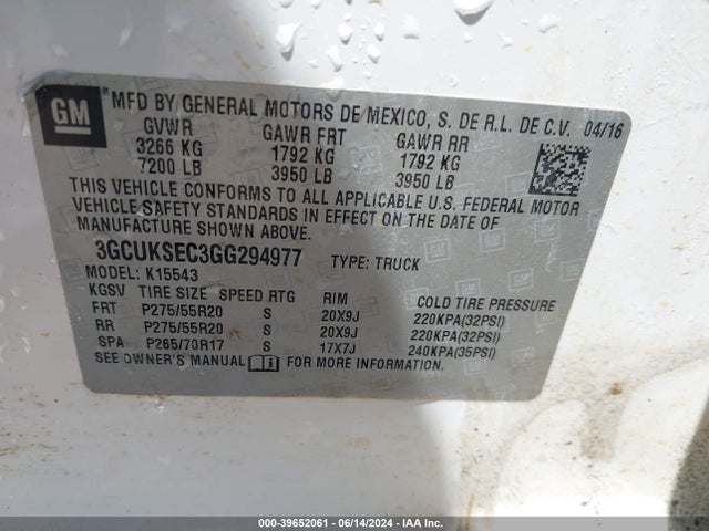 Chevrolet Silverado 1500 2lz 2016 3GCUKSEC3GG294977 Image 9