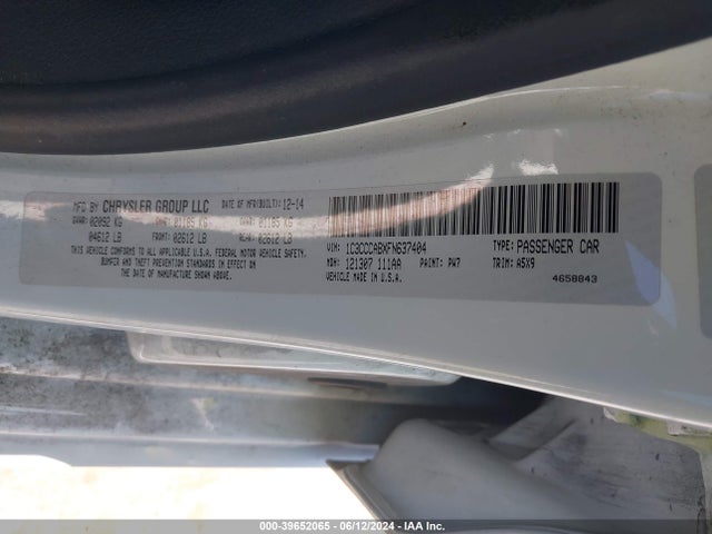 1C3CCCABXFN637404 Chrysler 200 Limited