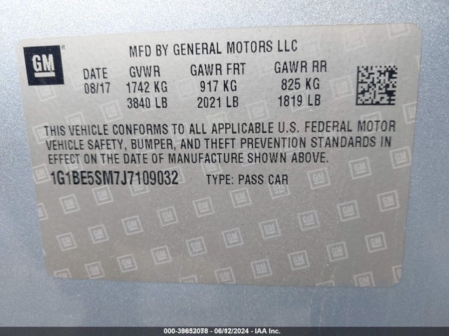 Chevrolet Cruze Lt Auto 2018 1G1BE5SM7J7109032 Image 9