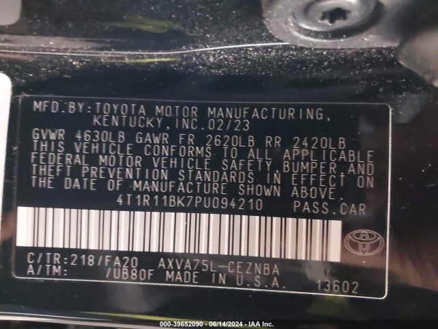 Toyota CAMRY LE 2023 4T1R11BK7PU094210 Image 9