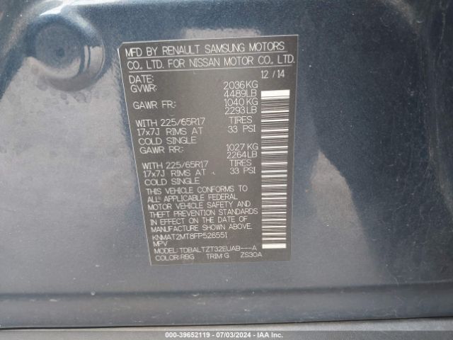 KNMAT2MT8FP526551 Nissan ROGUE SV