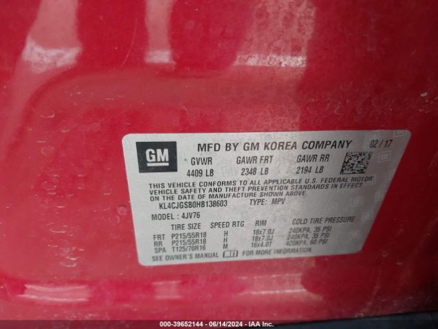KL4CJGSB0HB138603 Buick Encore Essence