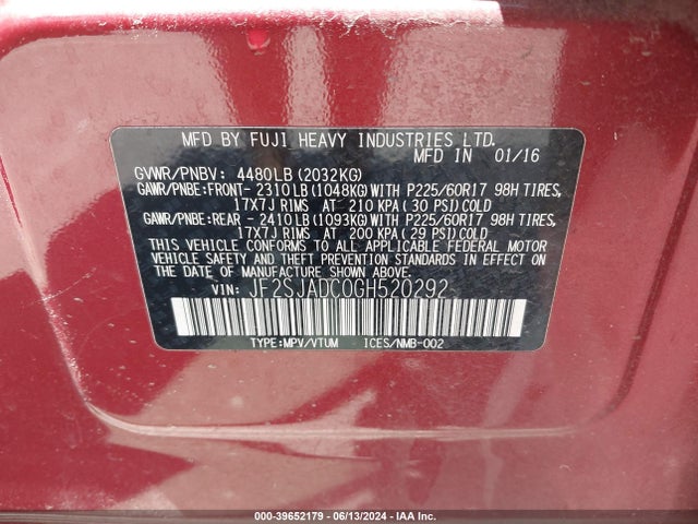 Subaru Forester 2.5i Premium 2016 JF2SJADC0GH520292 Image 9