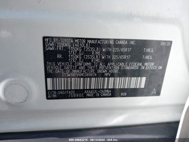 Toyota Rav4 Xle 2021 2T3W1RFV6MC089834 Image 9