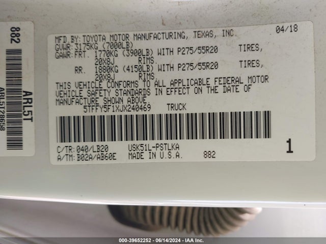 5TFFY5F1XJX240469 Toyota Tundra Limited 5.7l V8