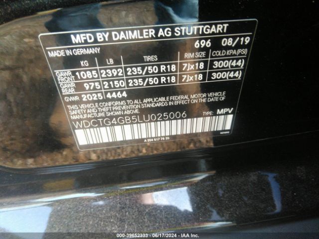 WDCTG4GB5LU025006 Mercedes-Benz Gla 250 4matic