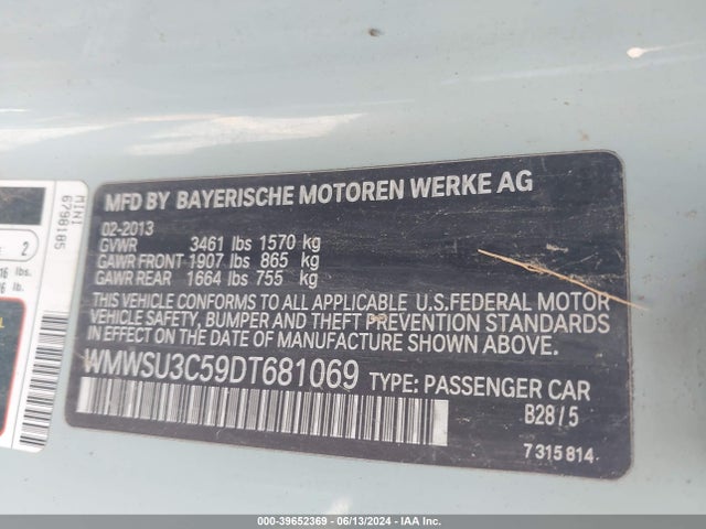 2013 MINI HARDTOP WMWSU3C59DT681069 Photo 8