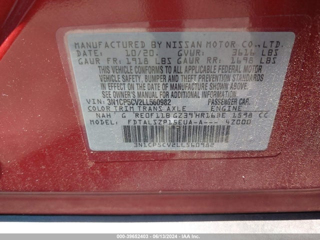 Nissan Kicks Sv Xtronic Cvt 2020 3N1CP5CV2LL560982 Image 9