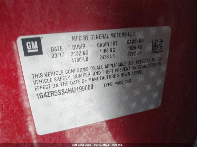 1G4ZR5SS4HU199000 Buick Lacrosse Premium
