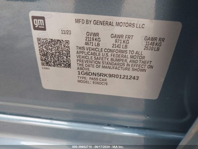 1G6DN5RK9R0121243 Cadillac Ct5 Premium Luxury