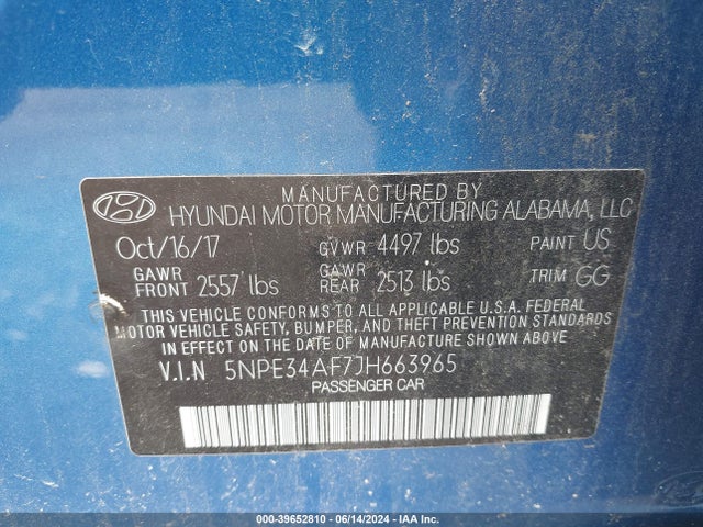 Hyundai SONATA SEL 2018 5NPE34AF7JH663965 Image 9