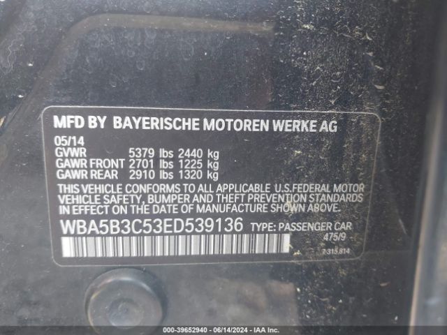 WBA5B3C53ED539136 BMW 535i Xdrive