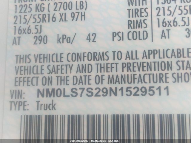 NM0LS7S29N1529511 Ford Transit Connect Xl