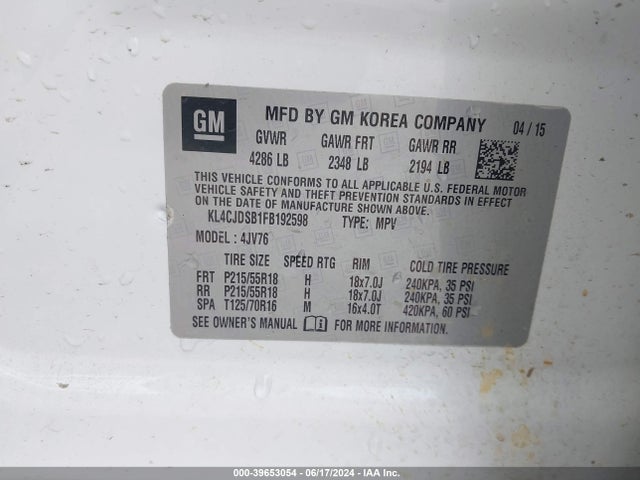 Buick Encore Premium 2015 KL4CJDSB1FB192598 Image 9