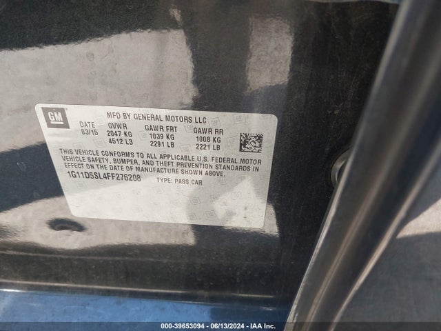 Chevrolet MALIBU 2LT 2015 1G11D5SL4FF276208 Image 9