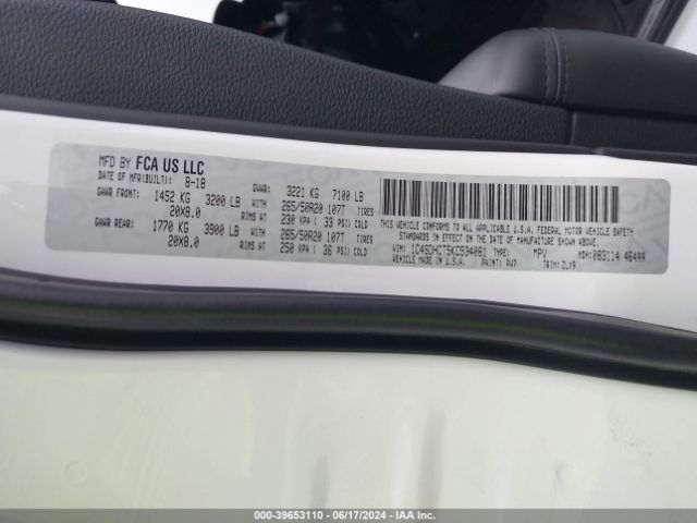 1C4SDHCT5KC534081 Dodge Durango R/t Rwd