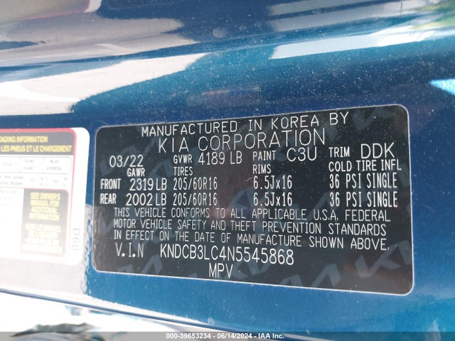 KIA Niro Lxs 2022 KNDCB3LC4N5545868 Image 9