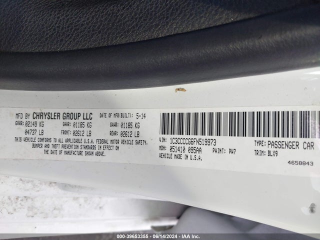 1C3CCCCG6FN519973 Chrysler 200 C