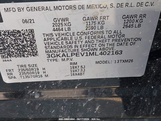 3GKALPEV1ML402163 GMC Terrain Fwd Slt