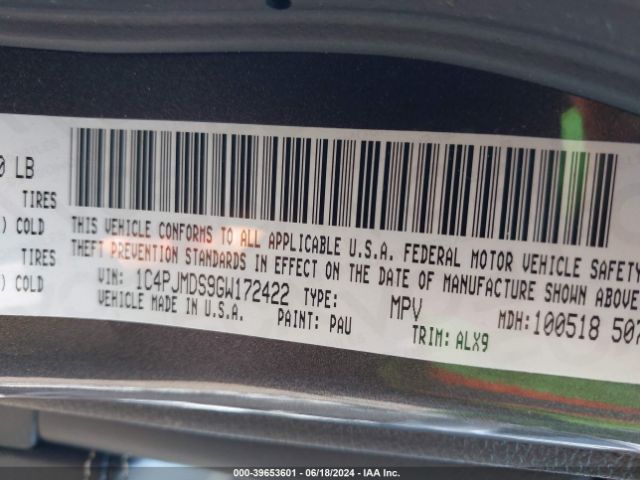 1C4PJMDS9GW172422 Jeep Cherokee Limited