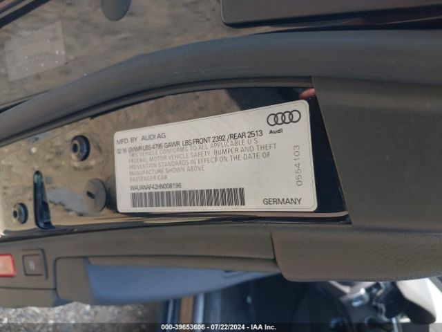 WAUANAF42HN008196 Audi A4 2.0t Premium