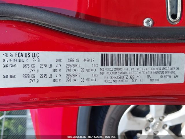 3C4NJCBB1KT851426 Jeep Compass Latitude Fwd