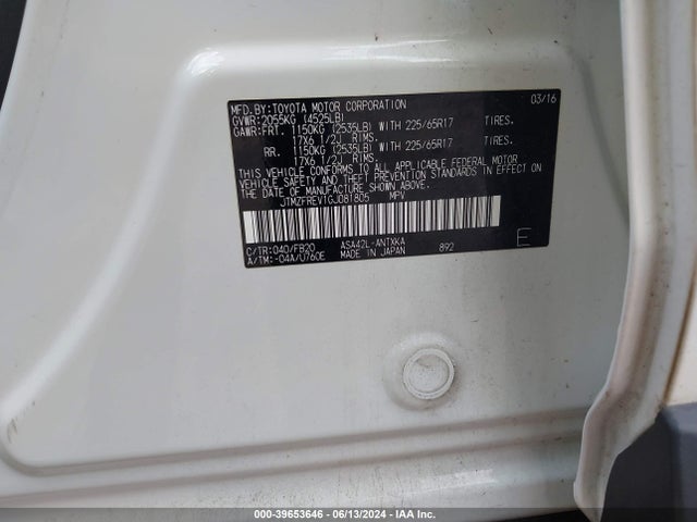 Toyota RAV4 LE 2016 JTMZFREV1GJ081805 Image 9