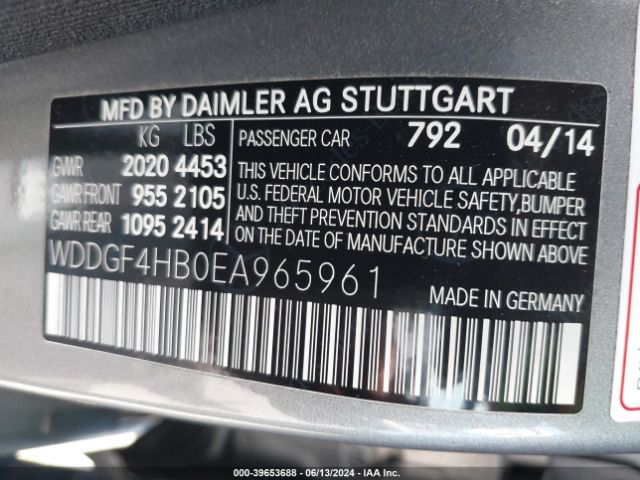 WDDGF4HB0EA965961 Mercedes-Benz C 250 Luxury/sport