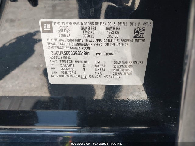 Chevrolet Silverado 1500 2lz 2016 3GCUKSEC0GG361891 Image 9
