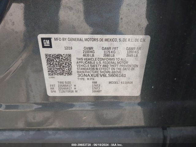 2020 CHEVROLET EQUINOX 3GNAXUEV6LS606161 Photo 8