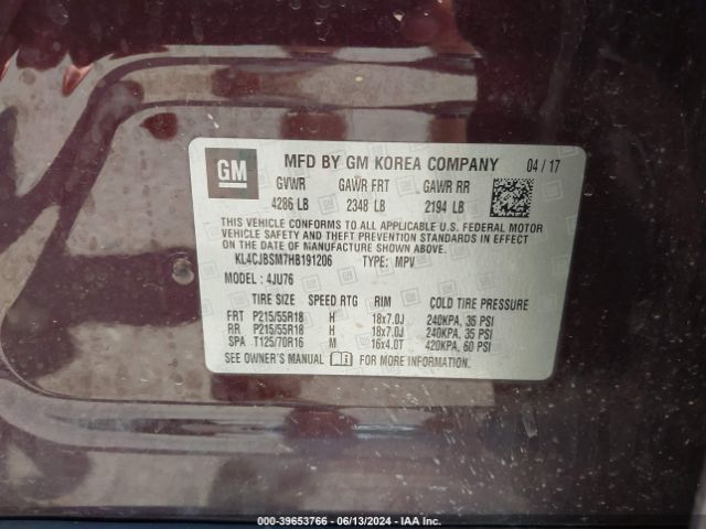 KL4CJBSM7HB191206 Buick Encore Preferred Ii