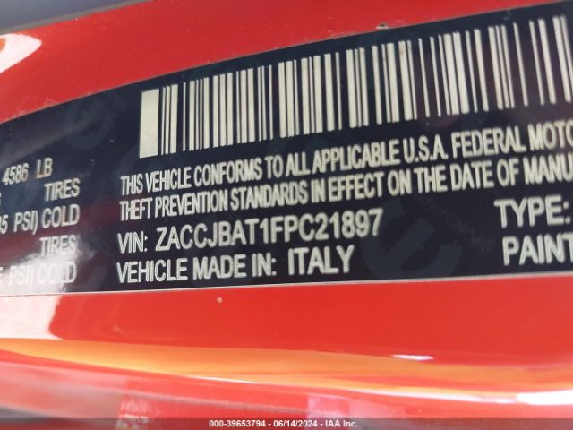ZACCJBAT1FPC21897 Jeep Renegade Sport