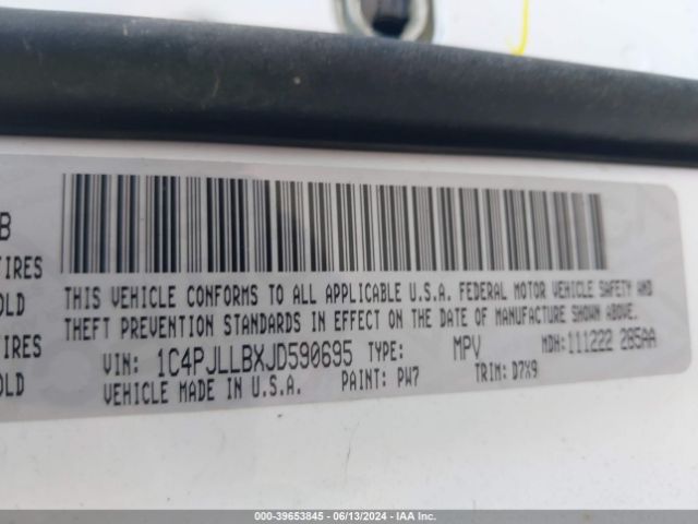 1C4PJLLBXJD590695 Jeep Cherokee Latitude Plus Fwd