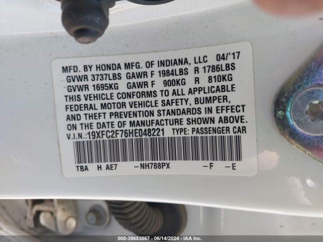 19XFC2F76HE048221 Honda CIVIC EX
