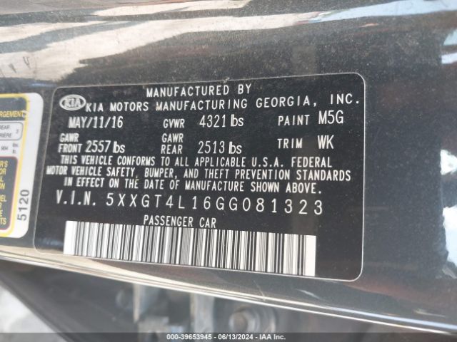 5XXGT4L16GG081323 KIA Optima Lx Turbo