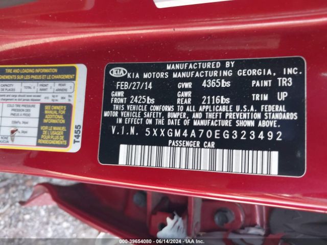 5XXGM4A70EG323492 KIA Optima Lx