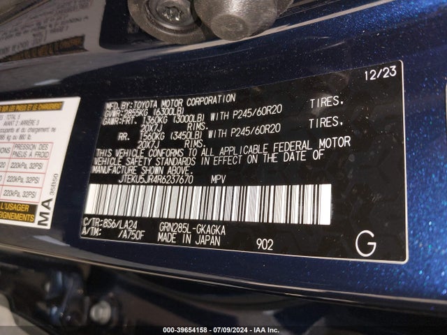 JTEKU5JR4R6237670 Toyota 4runner Limited