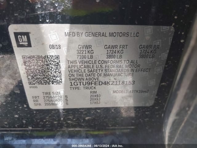 1GTU9FED4KZ118153 GMC Sierra 1500 Denali