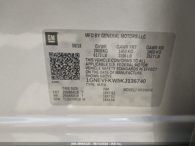Chevrolet Traverse Ls 2019 1GNEVFKW5KJ136740 Image 9