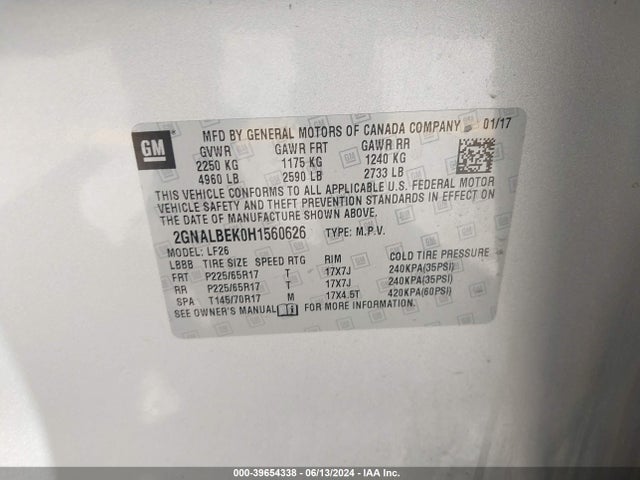Chevrolet EQUINOX LS 2017 2GNALBEK0H1560626 Image 9