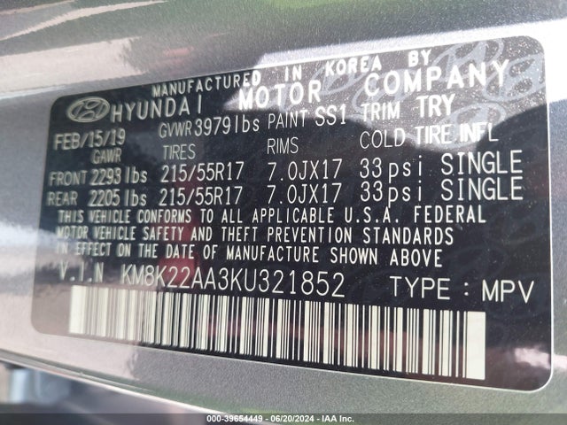 Hyundai Kona Sel 2019 KM8K22AA3KU321852 Image 9