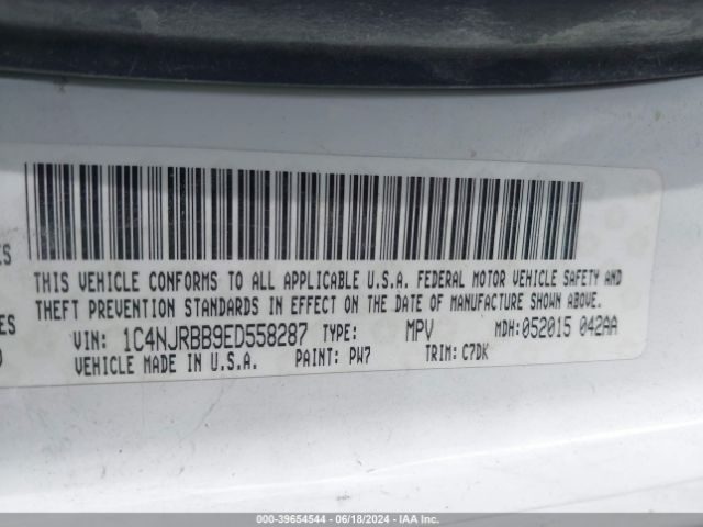 1C4NJRBB9ED558287 Jeep Patriot Sport