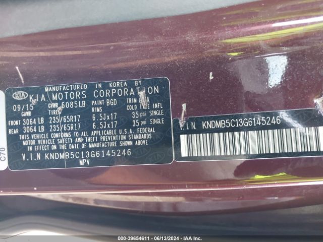 KNDMB5C13G6145246 KIA SEDONA LX