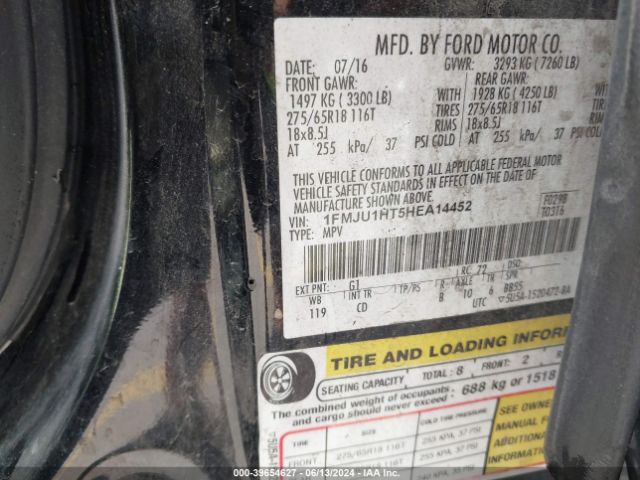 1FMJU1HT5HEA14452 Ford Expedition Xlt