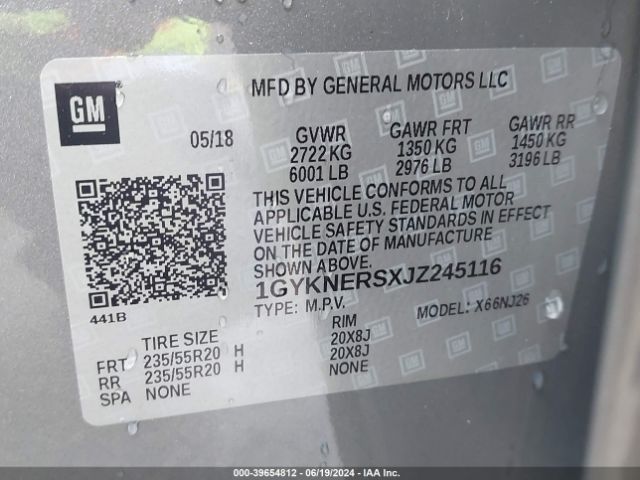 1GYKNERSXJZ245116 Cadillac Xt5 Premium Luxury